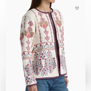 NWT Johnny Was Wendy Embroidered Floral Cotton Jacket Ivory Boho S $348 SOLD OUT